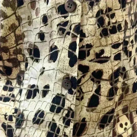 CHICO’S - Additions by Chico’s  brown leopard/alligator button up blouse - Picture 3 of 6